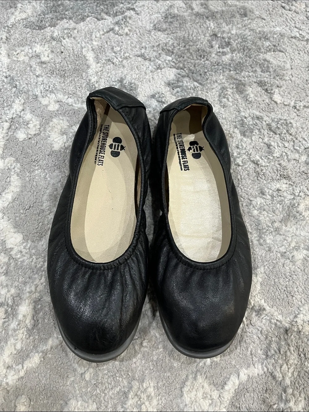 The Storehouse Black Flex Leather Flats-size 8